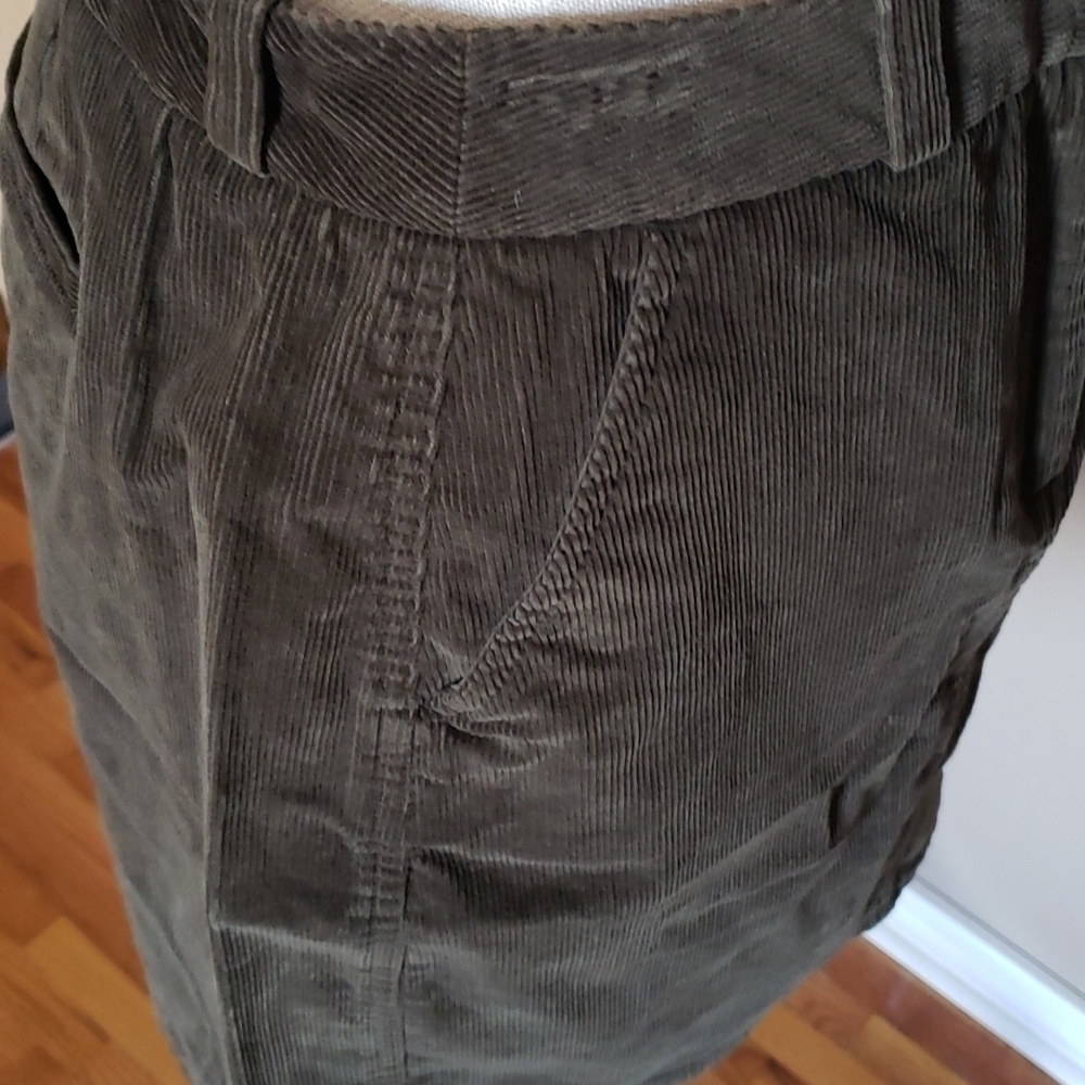 Vintage Covington 100% cotton corduroy army green midi skirt - Picture 6 of 8